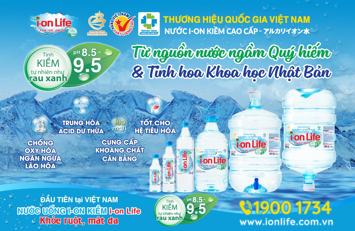 Nước ion kiềm i-on Life mang lại nhiều lợi ích về sức khỏe tổng thể