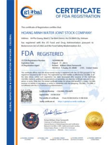FDA CERTIFICATE NEW HOANG MINH 01